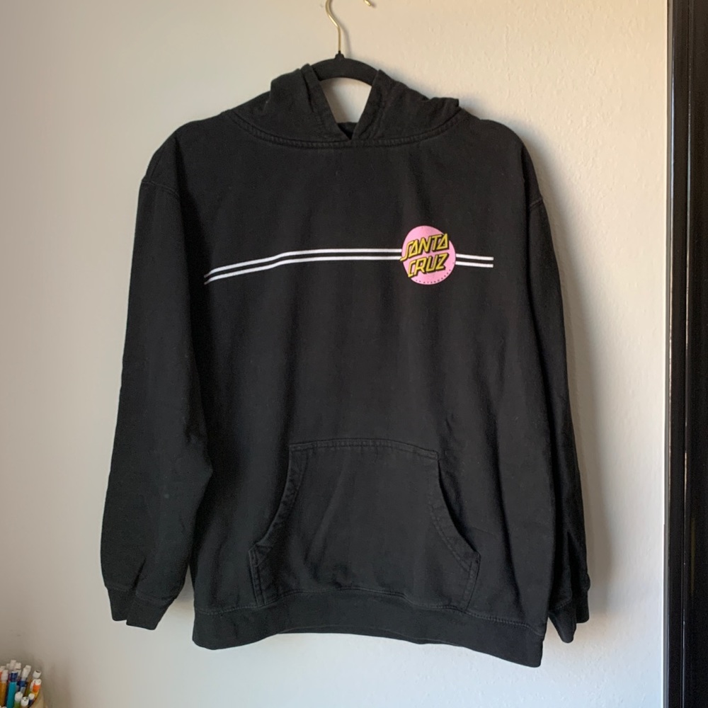 santa cruz black pink logo girls xl hoodie